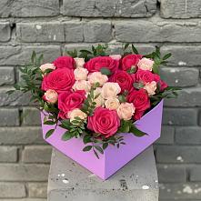 Цветочная композиция из Розы в коробке в Губарево