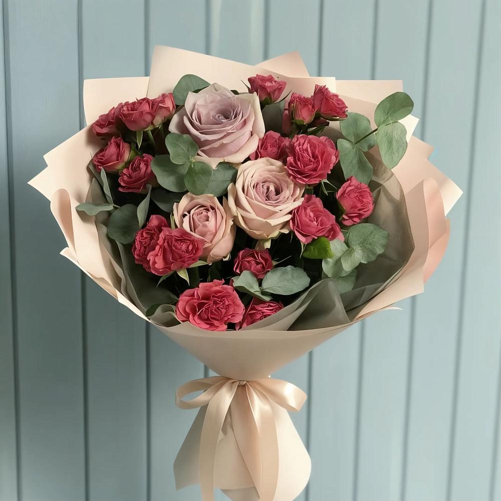Букет цветов из: Гвоздики и Розы в Губарево