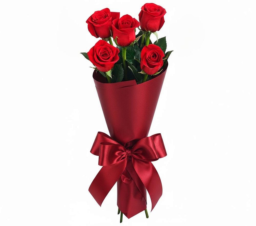 Букет 5 Красных роз Эдлесс Лав в Губарево
