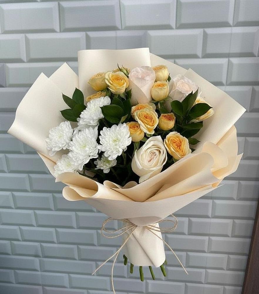 Букет цветов из: Розы и Хризантемы в Губарево