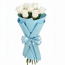 Букет 7 белых роз Проуд в Губарево