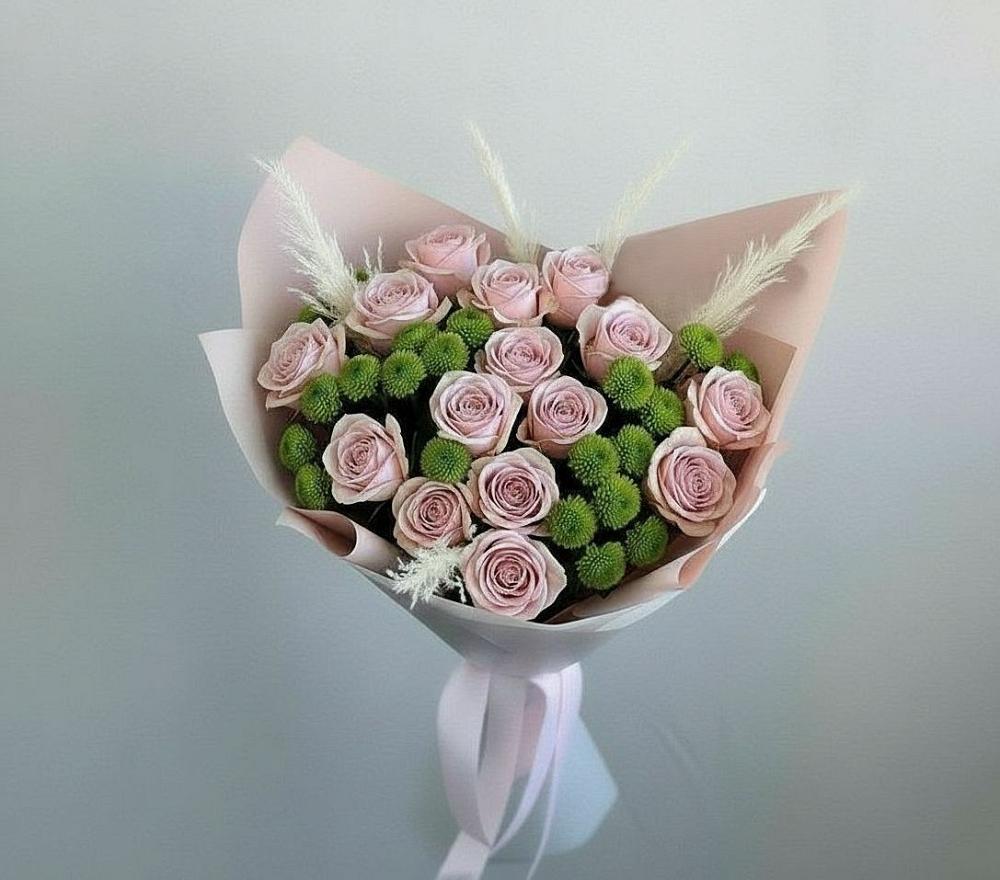 Букет цветов из: Розы и Хризантемы в Губарево