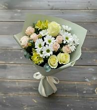 Букет цветов из:  Альстромерии, Розы и Хризантемы #REPLACE_PRED# Губарево