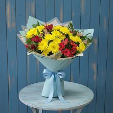 Букет цветов из:  Альстромерии и Хризантемы #REPLACE_PRED# Губарево