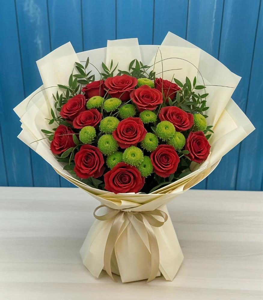 Букет цветов из: Розы и Хризантемы в Губарево